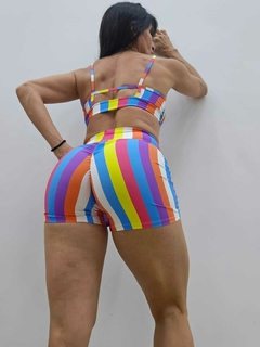 CONJUNTO SHORT-SAIA FUNNY E TOP STRAPPY RAINBOW EXCLUSIVO - buy online