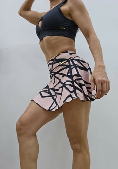 CONJUNTO SHORT-SAIA TECH ROSÊ E TOP FLORENÇA PRETO EXCLUSIVO on internet