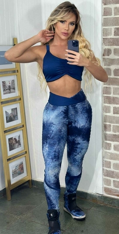 CONJUNTO LEGGING TIE DYE LUX E TOP AZUL EXCLUSIVO en internet