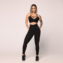 CONJUNTO TOP MOVING COM LEGGING HOPE COMUM JACQUARD PERLÊ PRETO