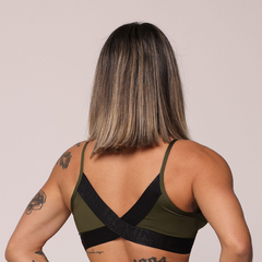 TOP MILANO VERDE MILITAR COM ELÁSTICO PRETO - comprar online