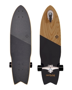 Longboard Street Surfing Shark Attack 36" Koa Black