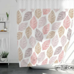 Cortina de Baño - Diseño Hojas / Rosadas - comprar online