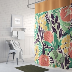 Cortina de Baño ~ Diseño Floral 