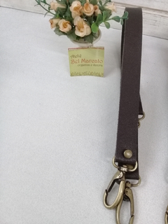 Alça para bolsa couro legítimo com mosquetões 45 x 2cm 1 par - Ateliê Bel Marcato