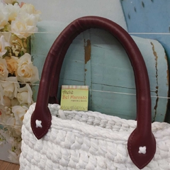 Alça para bolsa de crochê couro eco modelo de mão 45cm 1 par - comprar online