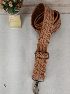 Imagem do Alça para bolsa de crochê trançada CORES 125 x 3,5 cm largura