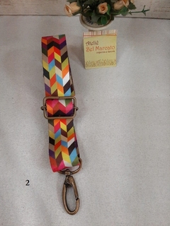 Imagem do Alça de bolsa colorida transversal 125 x 2,80 cm largura 15 estampas