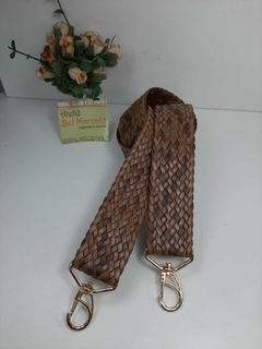 Alça para bolsa de crochê PROMOÇÃO até 78cm ferragens douradas - Ateliê Bel Marcato