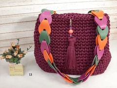 Kit bolsa de crochê couro eco 1fundo oval+1 alça elos 78cm - comprar online