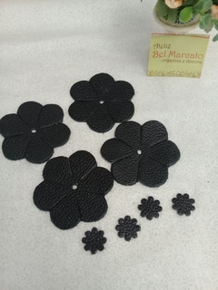 Flor de couro legítimo CORES pacote com 4 peças +4 mini - comprar online