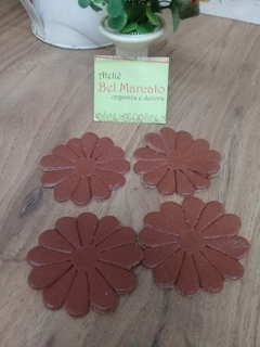 Flor de couro legítimo margarida CORES pacote com 4 peças na internet