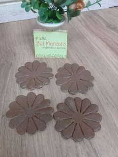 Flor de couro legítimo margarida CORES pacote com 4 peças - loja online