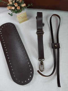 Kit para bolsa saco couro eco completo 1 fundo, 1 enforcador e 1 alça transversal com mosquetão ouro velho 125 cm na internet