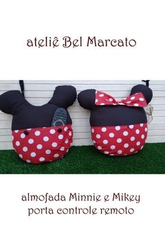 Molde almofada Minnie e Mikey porta controle remoto