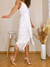 Vestido Midi transpassado Devorê Floral Off-White com Franjas - comprar online
