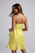 Vestido transpassado Adamascado Amarelo - comprar online