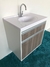 Balcão de banheiro 60cm 100% mdf c/pia e painel - comprar online