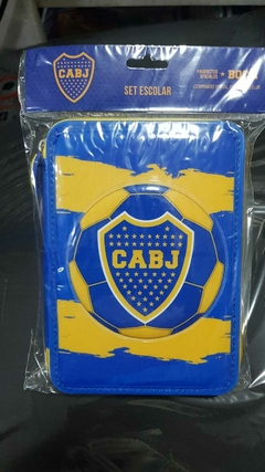 CARTUCHERA CANOPLA SET ESCOLAR BOCA JUNIORS 1 PISO CRESKO- PRODUCTO OFICIAL - tienda online