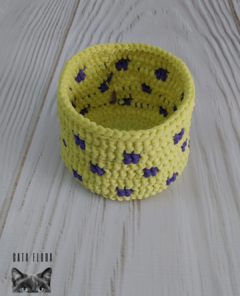 Canasto amarillo y violeta de tul (1153) - comprar online