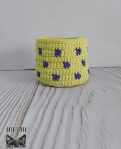 Canasto amarillo y violeta de tul (1153) - tienda online