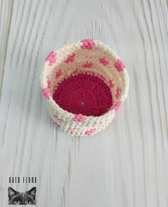 Canasto crudo y rosa de tul (1163) - comprar online