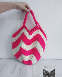 Cartera color fucsia y crudo de tul (2085) - Hilaria