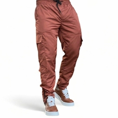 Calça Cargo Zíper Terracota