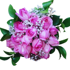 Buquê com 20 Rosas cor de rosa - comprar online