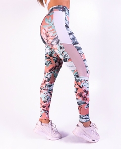 LEGGING LET´S GYM ESTAMPADA FOLHAGEM ROSA - comprar online