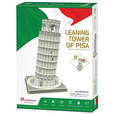 Puzzle 3D Torre Inclinada De Pizza 44Pz Cubic Fun