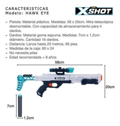 Pistola X-Shot Escopeta Hawk Eye Con Mira Snipe - tienda online