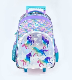 Mochila Unicorns Lentejuelas Reversibles Con Luces Led