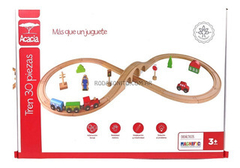 Magnific Tren 30 Pz De Madera Colores