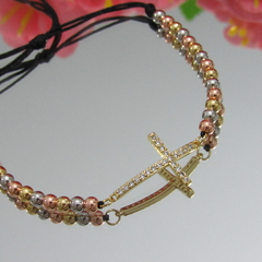 Pulsera cruz mediana con piedras - comprar online