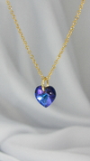 Cadena corazón swaroski azul metalizado