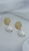Aretes con perla blanca redonda peq - comprar online