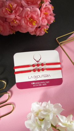 Pulsera 3 neoprenos rojos - LA BIJOUTERIA