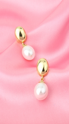 aretes con perla blanca