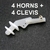 Kit com 4 Horns e 4 Clevis para Linkagem de Aeromodelo