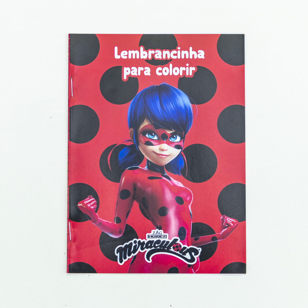 Lembrança Livro para colorir Festa Ladybug Heroínas 08 Uni Regina Fe