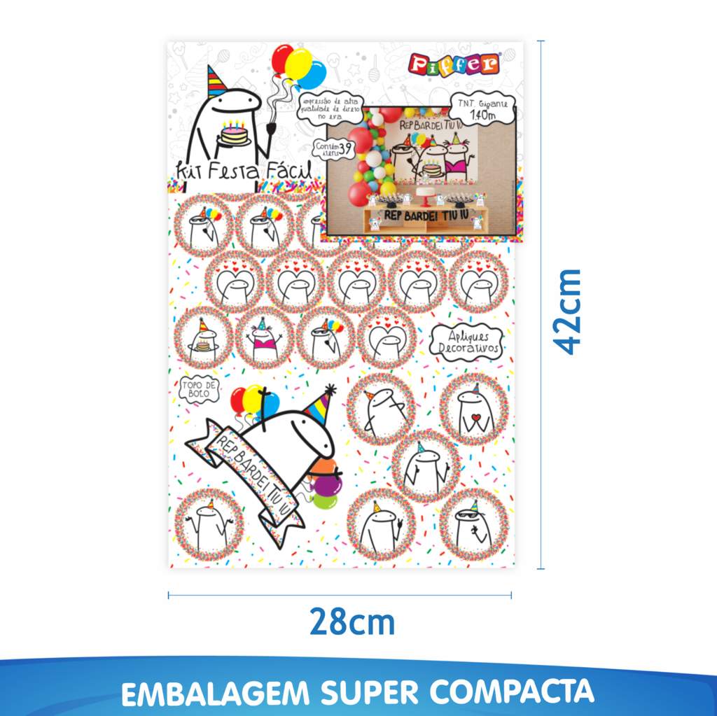 Kit Festa Fácil Flork Meme - Decoração De Aniversário