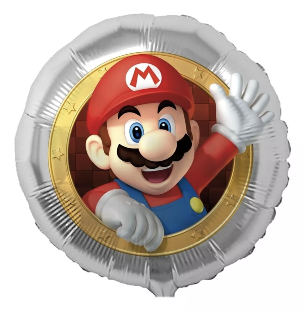 Balão Metalizado Super Mário Bros 18 polegadas 45 cm 1 Un Cromus Fes