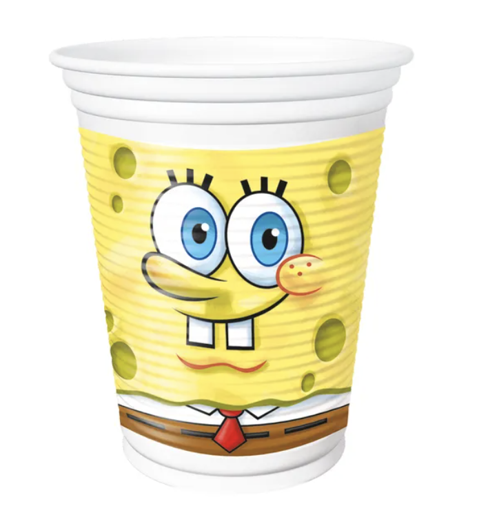 Copo Bob Esponja Amarelo 1 Litro Com Canudo E Fita Oficial