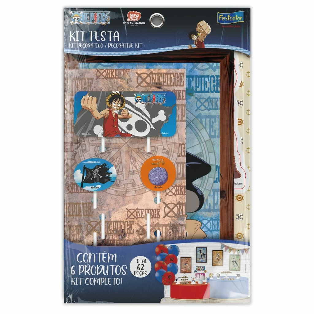 Kit Decoração de Festa One Piece Completo Painel Grande