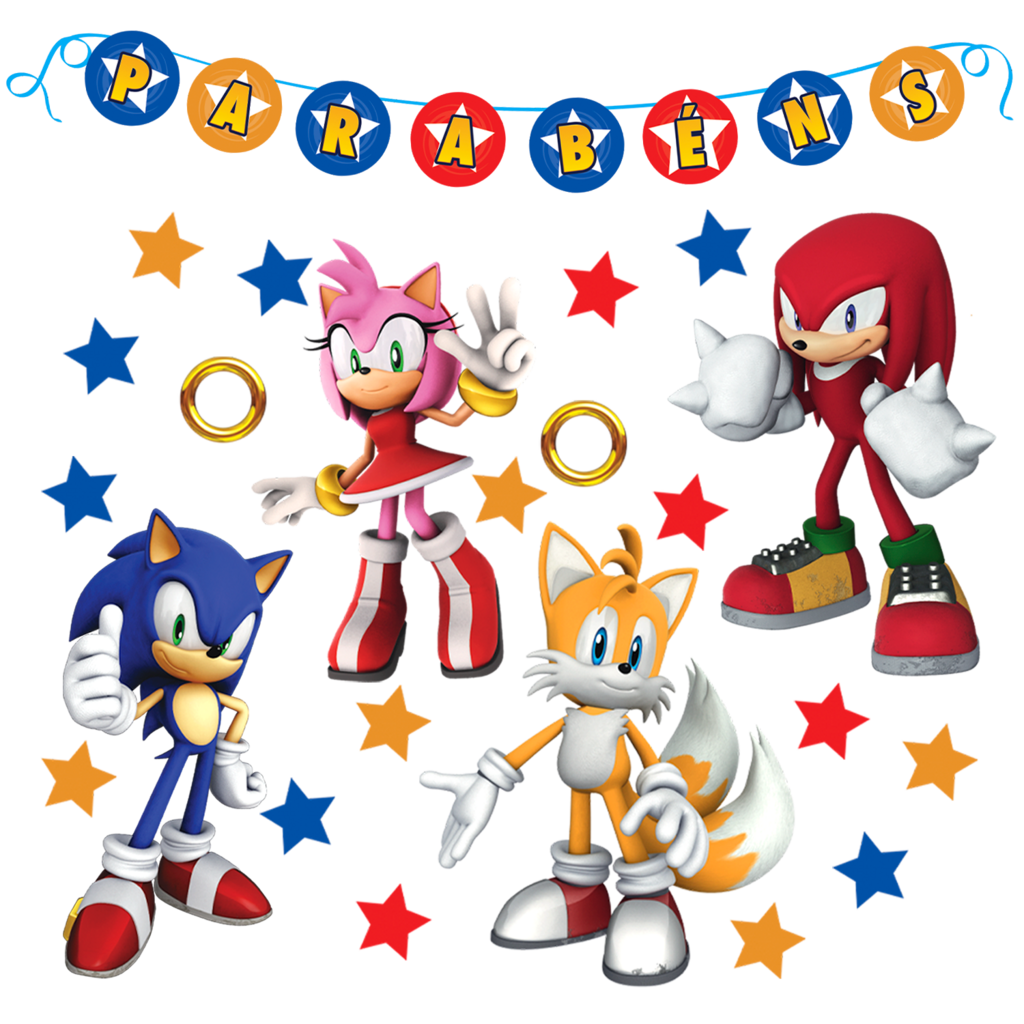 Mini Personagens Decorativos Sonic - 50 Un - Natal da 25