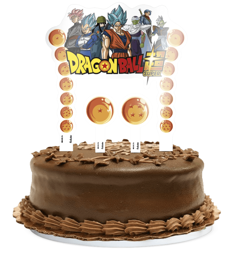 Dragon ball Z decoração de aniversário topo de bolo para imprimir png