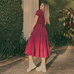 Vestido Poa Midi Marsala