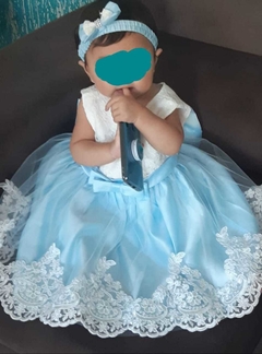 Vestido Bebe Festa Princesa Realeza Renda Estruturada