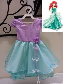 Vestido Festa Aniversario Ariel Pequena Sereia, roupa de sereia para  aniversário infantil